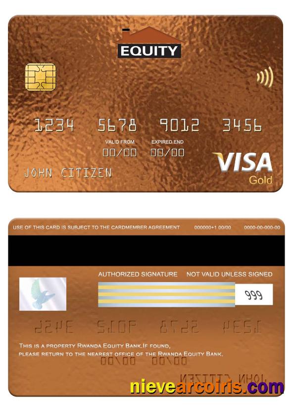 Rwanda Equity Bank visa gold card screen